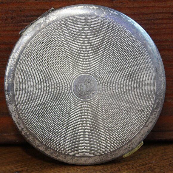 1930s Silver & Gold Tone Powder Compact With Mirror - Picture 7 of 10